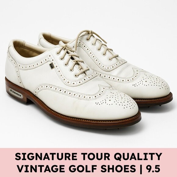 Signature Tour Quality Other - Signature Tour Quality Leather Golf Shoes Classic Vintage Golfcore Brown 9.5